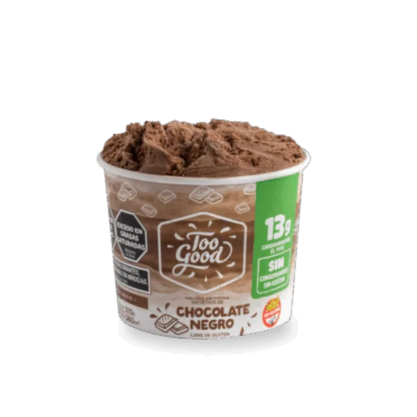 Pote de helado Too Good sabor Chocolate Negro