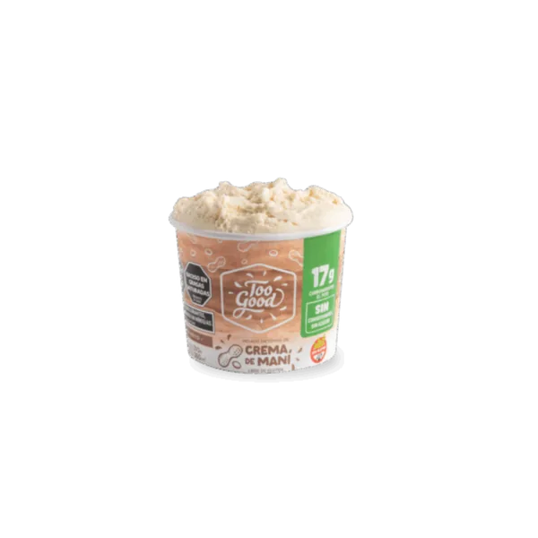 Pote de helado Too Good sabor Crema de Maní